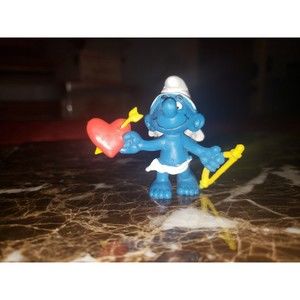 Cupid Smurf  PVC Valentines Day Figure Peyo 1981 W.Germany Schleich Vintage